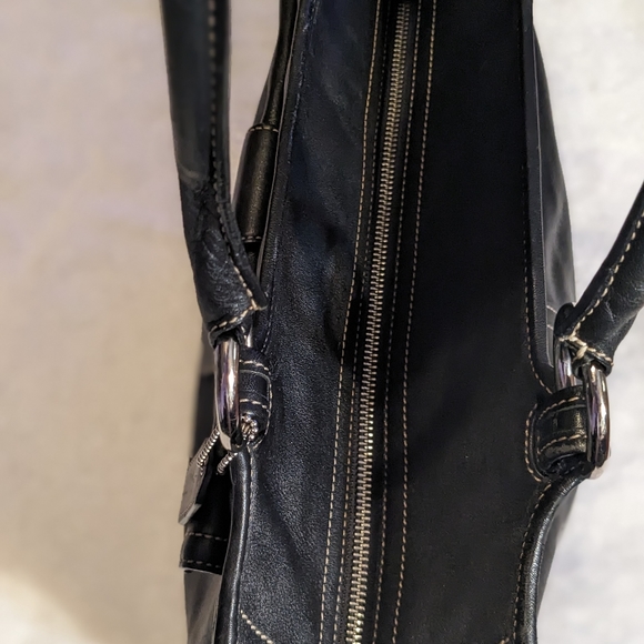 COACH Soho Large Black Smooth Leather Carryall Business Tote Shoulder Bag #5770 - Picture 7 of 11